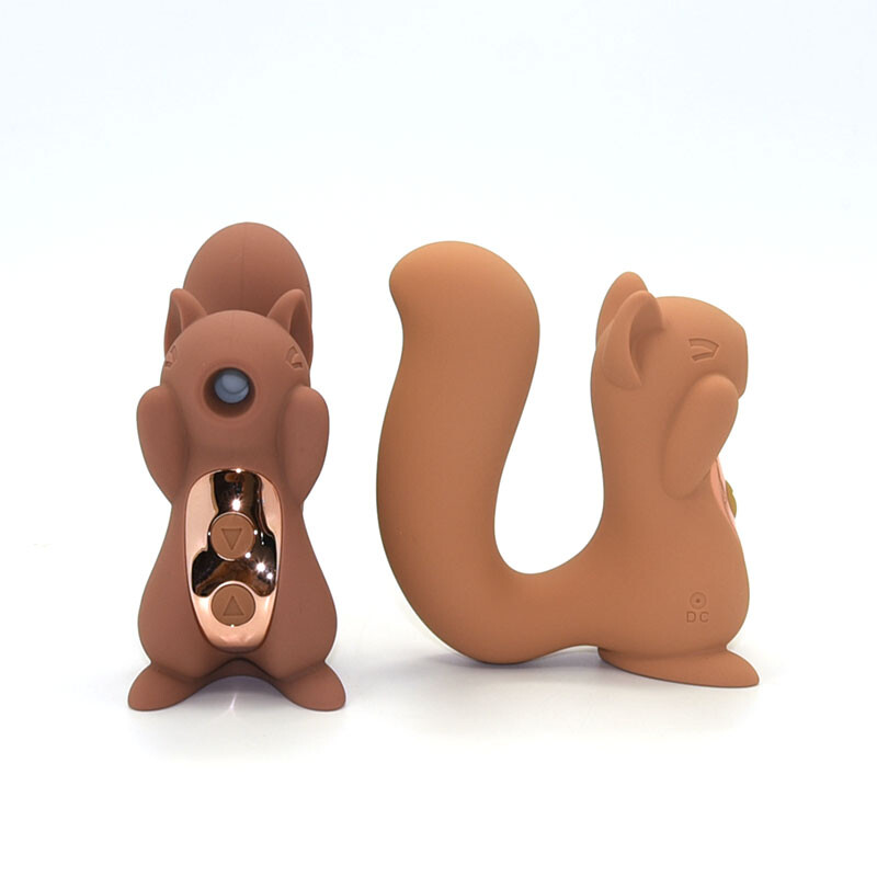 Вакуумний стимулятор клітора Sweet Em Sneaky Squirrel бежевий, з вібрацією, 10.5 х 8.9 см - Зображення 4