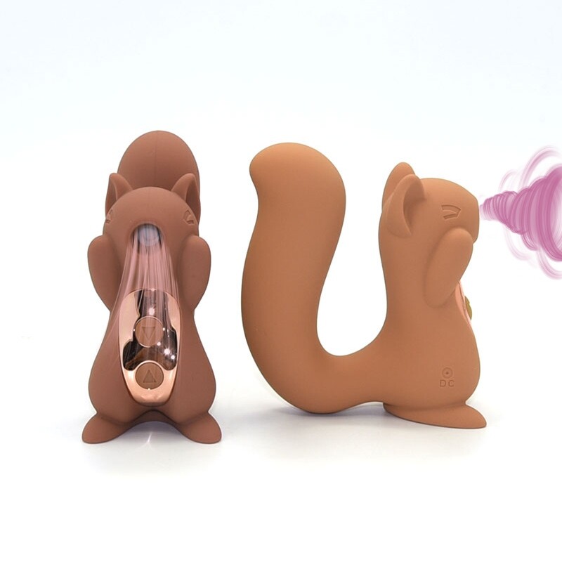Вакуумний стимулятор клітора Sweet Em Sneaky Squirrel бежевий, з вібрацією, 10.5 х 8.9 см - Зображення 6
