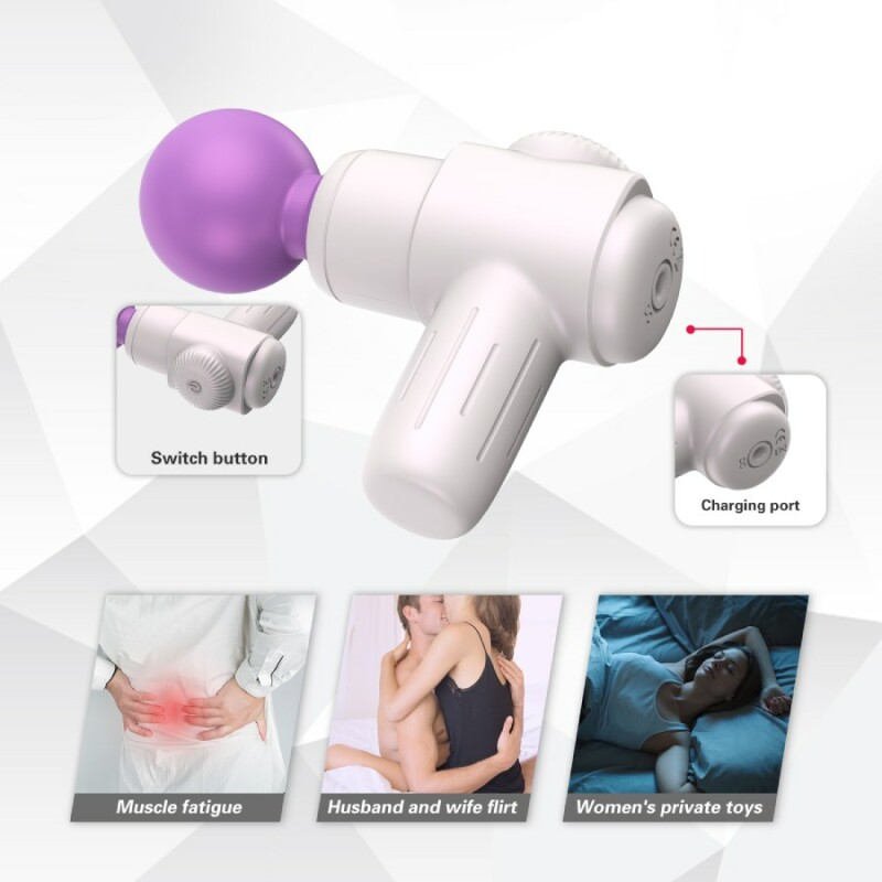Мінімасажер Every Night Toys Candice у вигляді пістолета, біло-фіолетовий, 10.5 х 7.8 см - Изображение 5