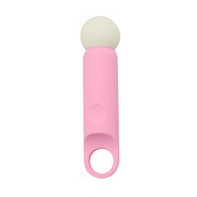 Мінівібратор-мікрофон Sweet Em Tiny Wand силіконовий, біло-рожевий, 11.8 х 3.2 см - Изображение 1