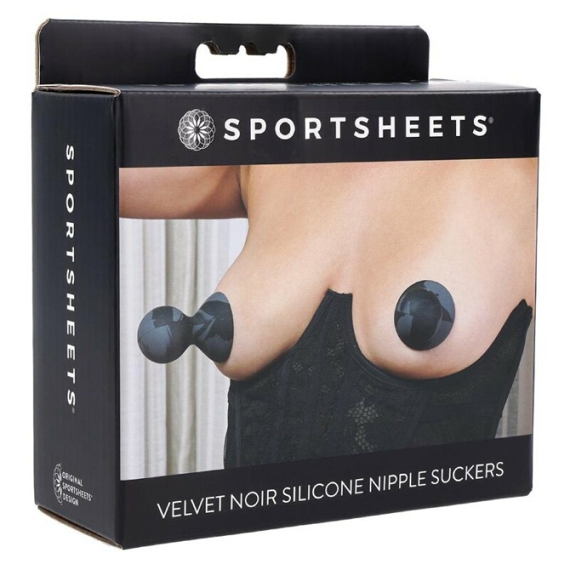 Вакуумні присоски на соски Sportsheets Velvet Noir силіконові, чорні, 7.3 х 5 см