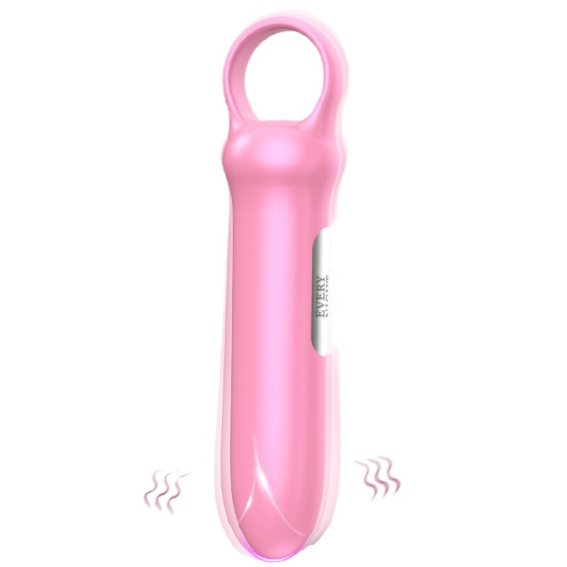Мінівібратор Every Night Toys Merry з кільцем, світло-рожевий, 12.6 х 2.2 см