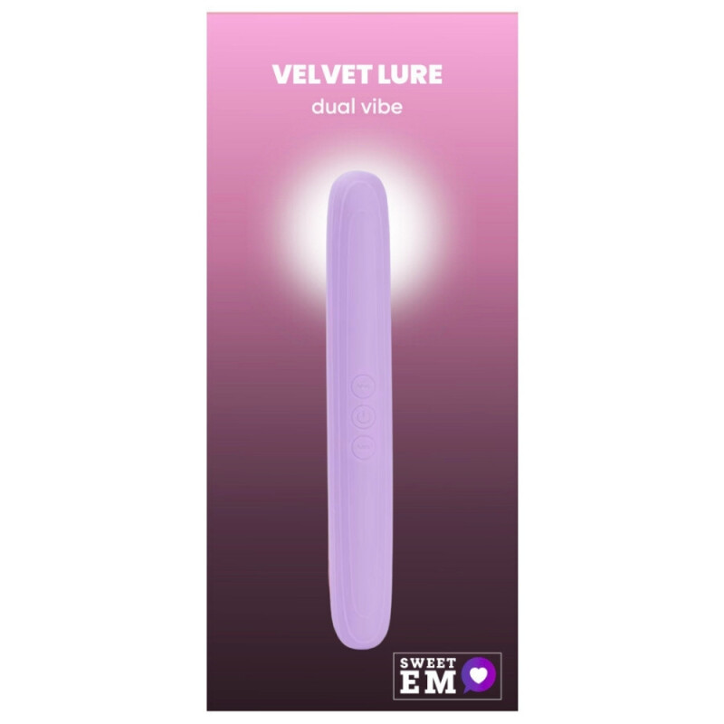 Вібратор двосторонній Sweet Em Dual Vibe силіконовий, ніжно-фіолетовий, 22 х 3 см