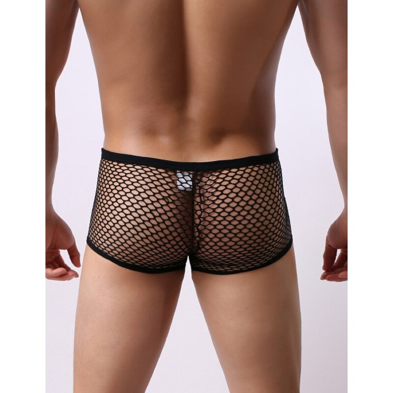 Чоловічі труси в сітку Star Night Fishnet Boxer чорні, М - Зображення 1
