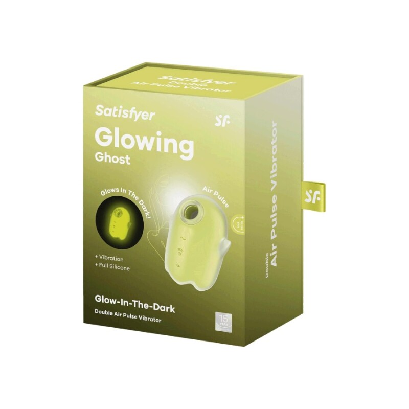 Вакуумний стимулятор Satisfyer Glowing Ghost з вібрацією, жовтий, 8.4 х 5.8 см - Изображение 1