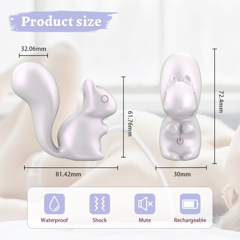 Мінівібратор для клітора Every Night Toys Debbie у формі білочки, білий, 7.2 х 3 см - Зображення 2