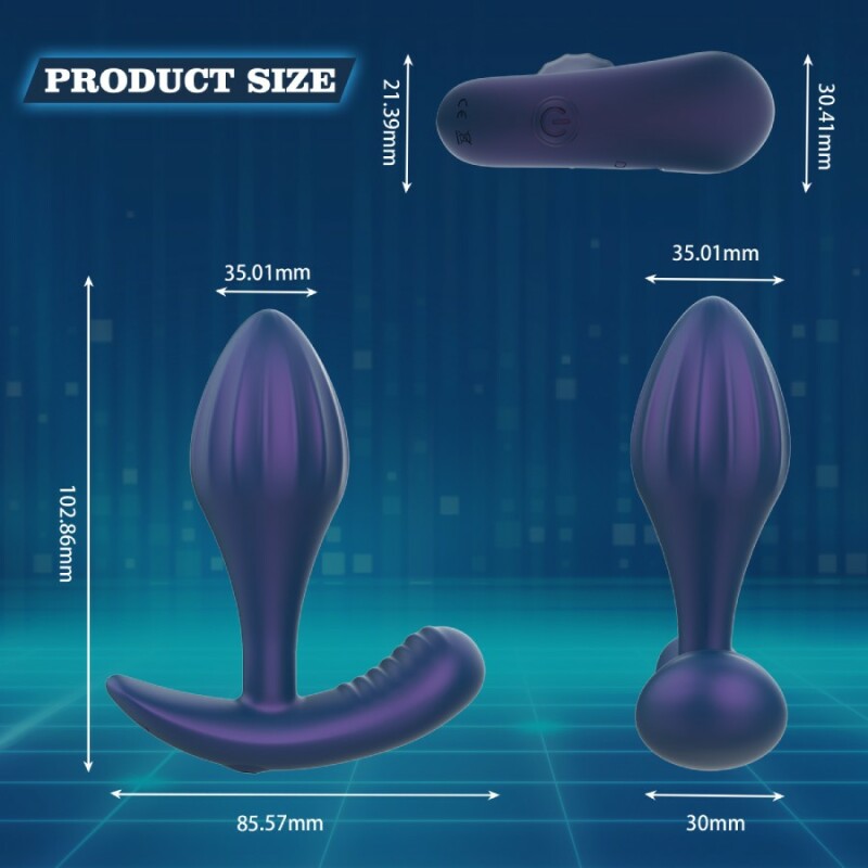 Вібромасажер простати Every Night Toys Miah з пультом, синій, 10.3 х 3.6 см - Изображение 3