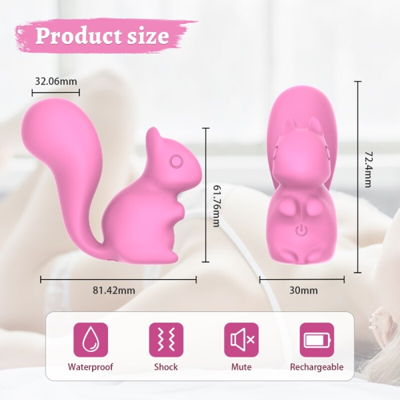 Мінівібратор для клітора Every Night Toys Debbie у формі білочки, рожевий, 7.2 х 3 см - Изображение 4
