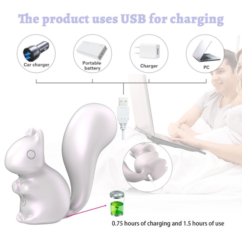 Мінівібратор для клітора Every Night Toys Debbie у формі білочки, білий, 7.2 х 3 см - Зображення 4