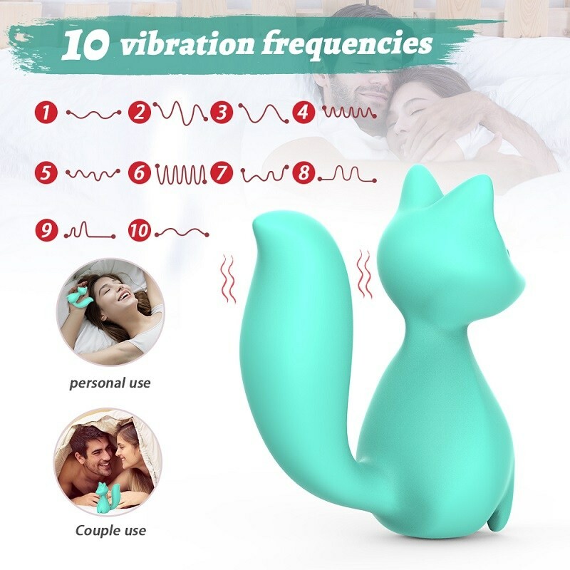Мінівібратор для клітора Every Night Toys Doris у формі лисички, бірюзовий, 8 х 3.5 см - Зображення 4