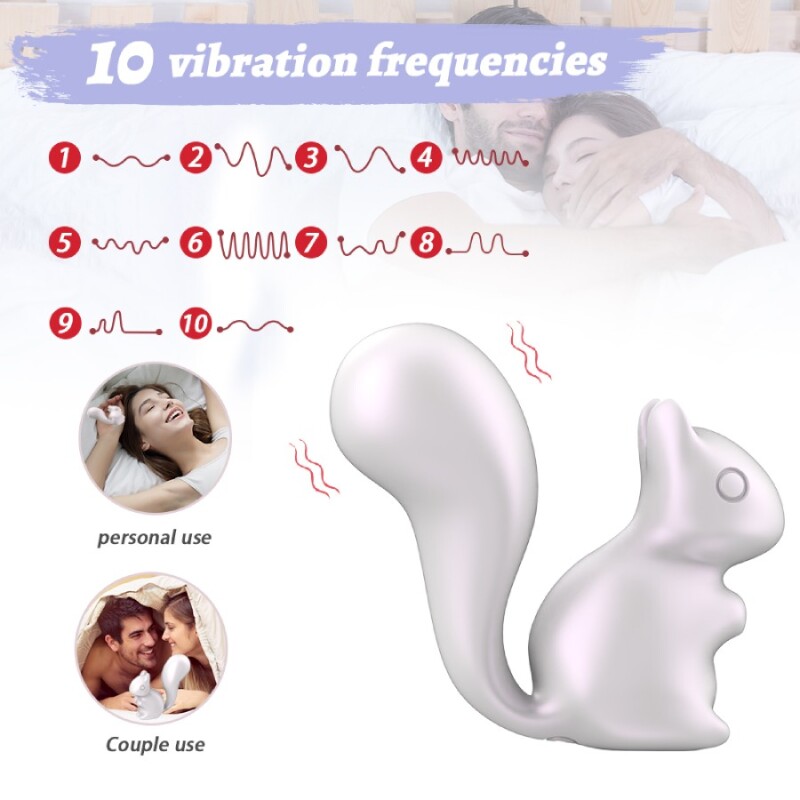 Мінівібратор для клітора Every Night Toys Debbie у формі білочки, білий, 7.2 х 3 см - Зображення 5