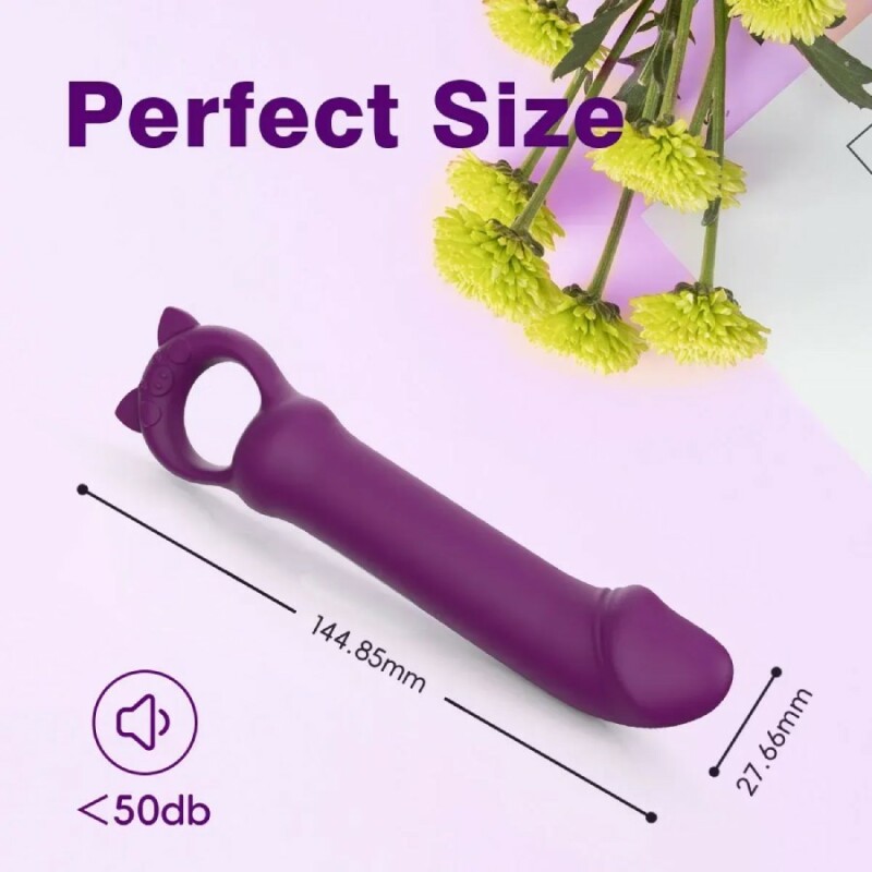 Мінівібратор Every Night Toys Grace з кільцем, фіолетовий, 14.5 х 2.8 см - Зображення 5