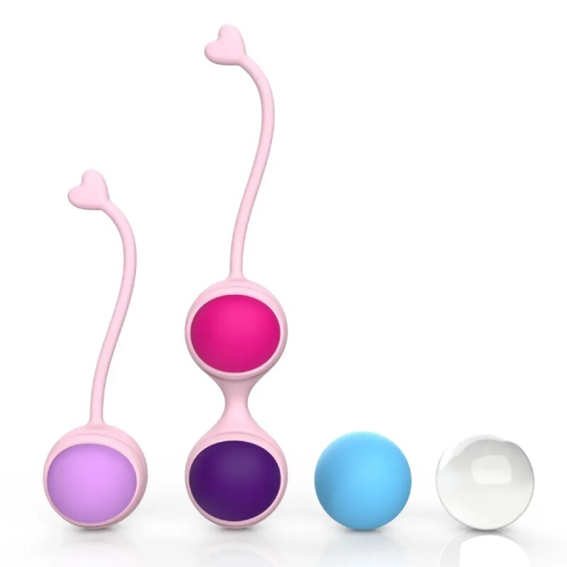 Набір вагінальних кульок Every Night Toys Lorinda рожевий з різнокольоровими кульками, 5 шт