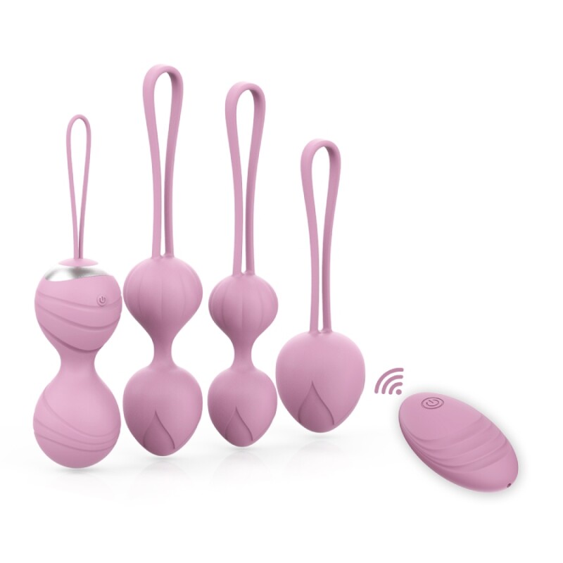 Набір вагінальних віброкульок Every Night Toys Beata з пультом, бузковий, 4 шт