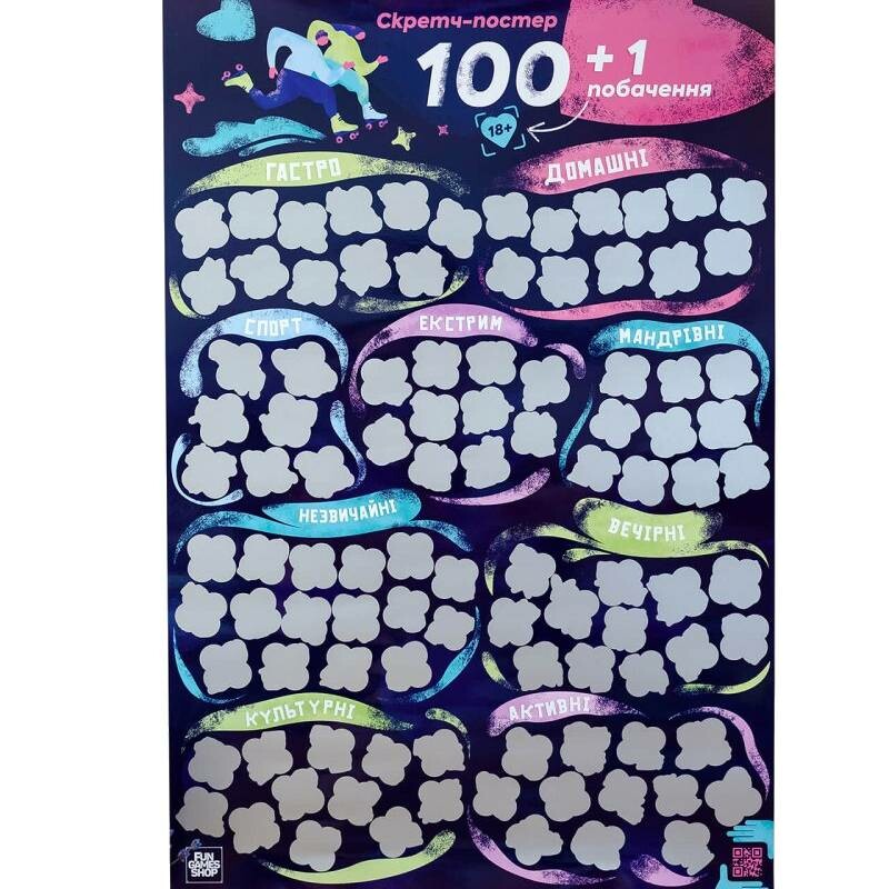 Скретч постер Fun Games Shop 100+1 побачення, на українській мові
