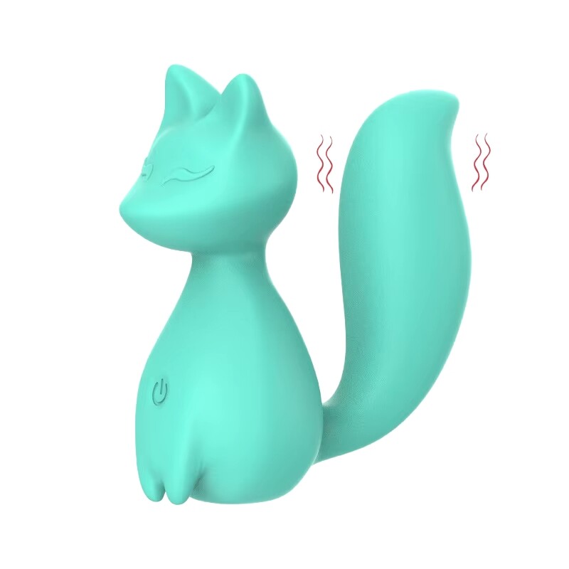 Мінівібратор для клітора Every Night Toys Doris у формі лисички, бірюзовий, 8 х 3.5 см