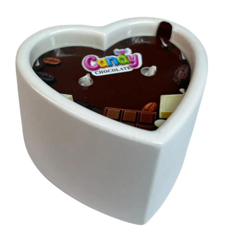 Масажна свічка з ароматом шоколаду, 70 мл, Candy Chocolate у формі серця - Изображение 3