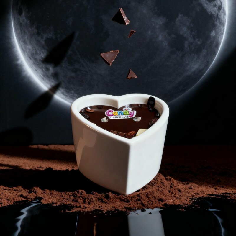 Масажна свічка з ароматом шоколаду, 70 мл, Candy Chocolate у формі серця - Изображение 5