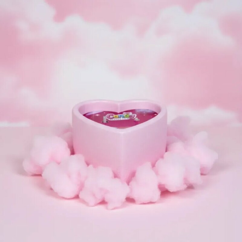 Масажна свічка з ароматом жуйки, 70 мл, Candy Bubble Gum у формі серця - Изображение 5