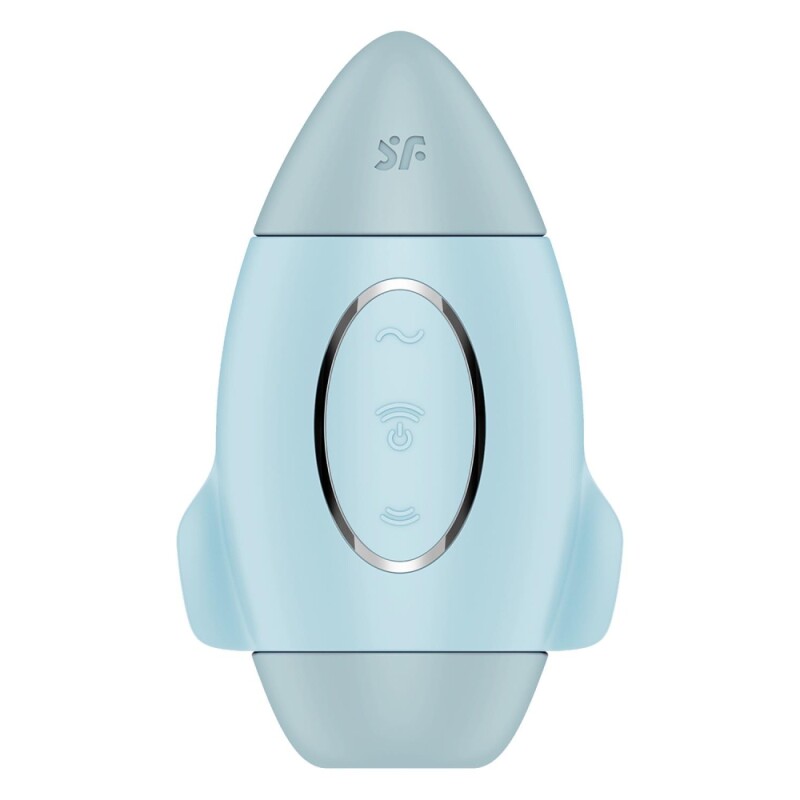 Вібратор Satisfyer Mission Control з вакуумною стимуляцією клітора, блакитний, 10 х 6.6 см