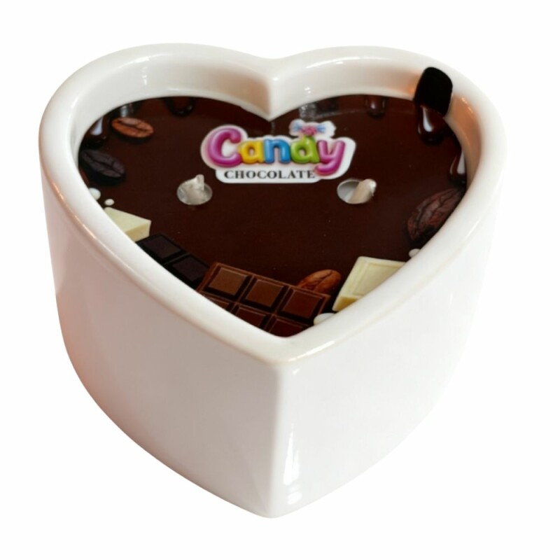 Масажна свічка з ароматом шоколаду, 70 мл, Candy Chocolate у формі серця