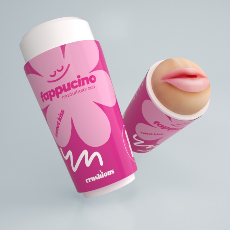 Мастурбатор-рот Crushious Fappucino портативний, бежевий, 16 х 7 см - Зображення 2