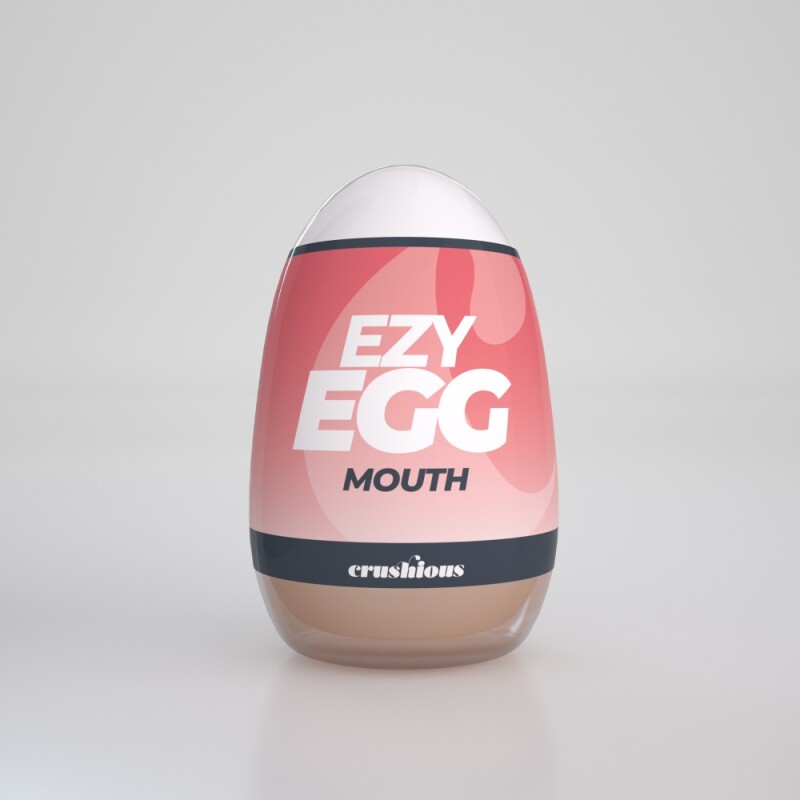 Мастурбатор-яйце Crushious Ezy Egg the Mouth рот, бежевий, 8.7 х 5.6 см - Зображення 5