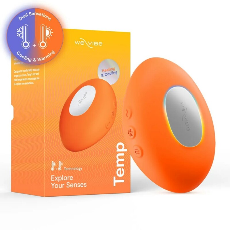 Вібратор для клітора We-Vibe Temp з функцією нагрівання та охолодження, оранжевий, 9.7 см