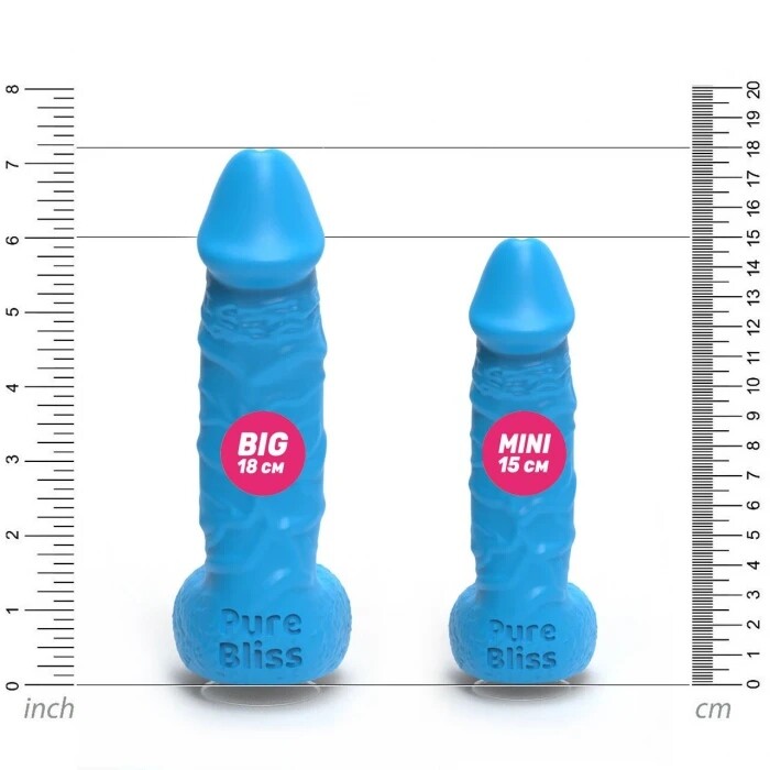 Мило у формі пеніса Pure Bliss Big на присосці, блакитне, 18 х 4.2 см - Изображение 5