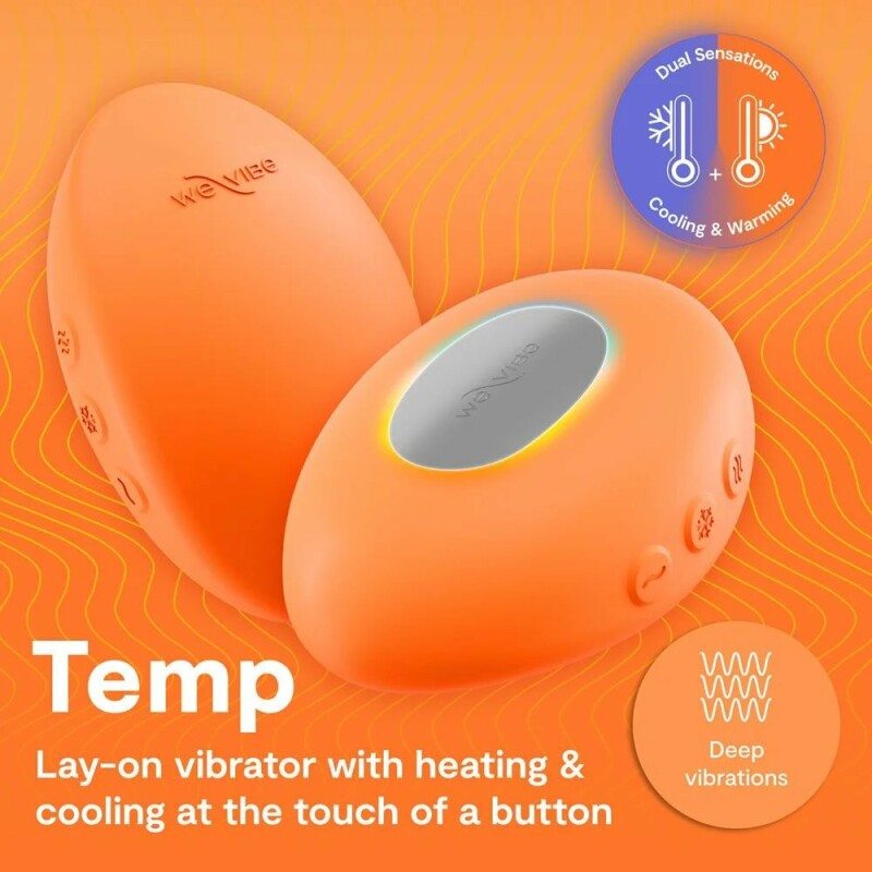 Вібратор для клітора We-Vibe Temp з функцією нагрівання та охолодження, оранжевий, 9.7 см - Изображение 6