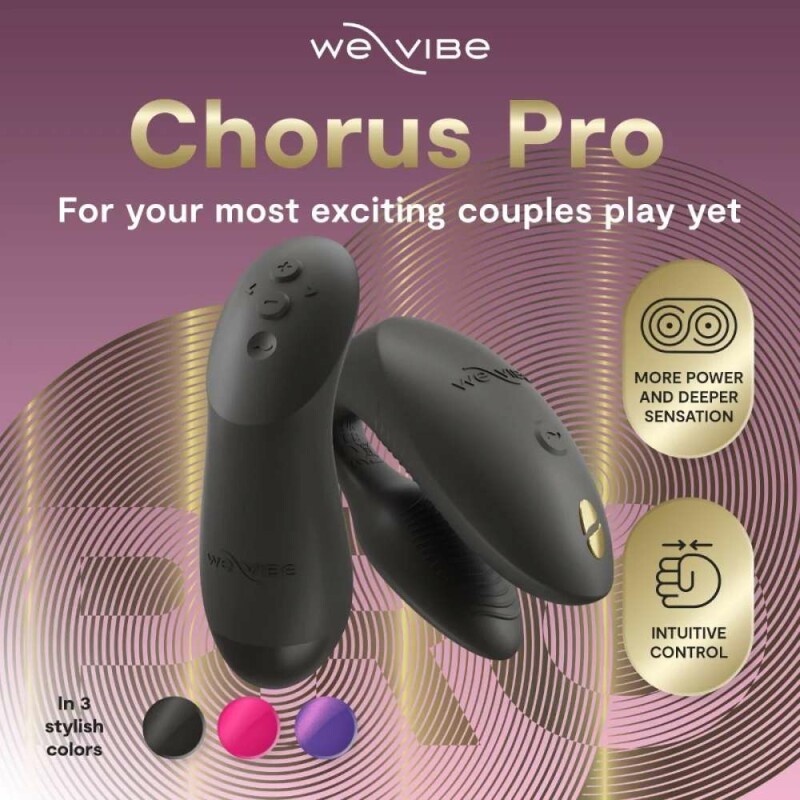 Вібратор для пар We-Vibe Chorus Pro з пультом і додатком, чорний, 8 см - Изображение 8