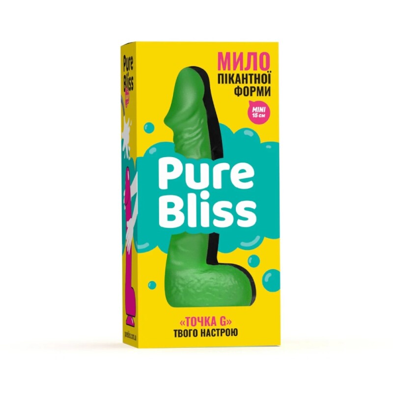 Мило у формі пеніса Pure Bliss Mini на присосці, зелене, 15 х 3.4 см - Зображення 6