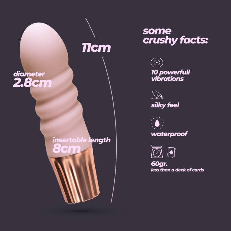 Мінівібратор Crushious Mellow Bubbles 10 режимів вібрації, рожевий, 11 х 2.8 см - Изображение 3