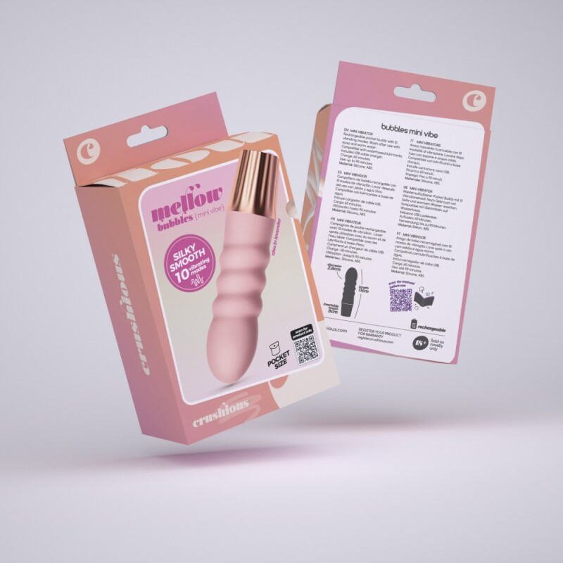 Мінівібратор Crushious Mellow Bubbles 10 режимів вібрації, рожевий, 11 х 2.8 см - Изображение 9