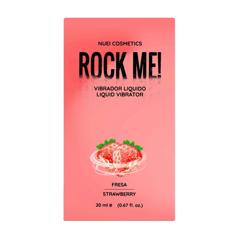 Рідкий вібратор NUEI Rock Me з ароматом полуниці, 20 мл - Зображення 1