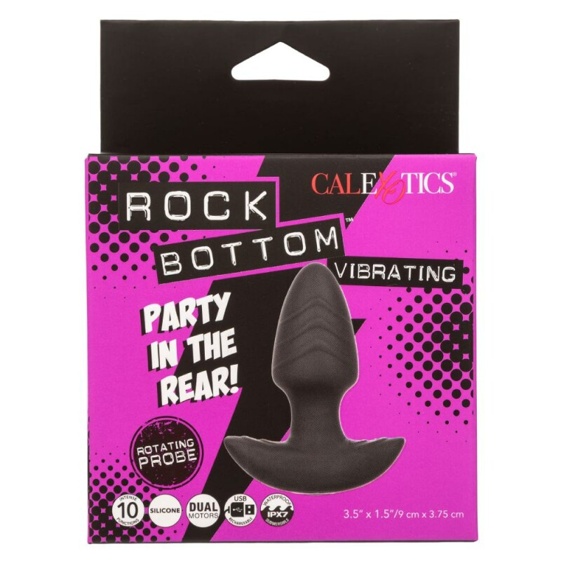Анальний вібратор CalExotics Rock Bottom з ротацією, чорний, 9 х 3.8 см - Изображение 1