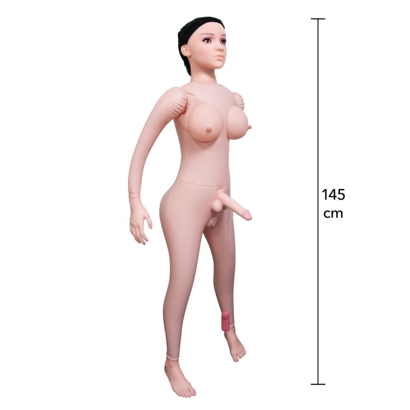 Секс-лялька Hidden Desire Fuck Dolls з пультом, вагіна, анус, фалоімітатор, бежева, 145 см - Зображення 1