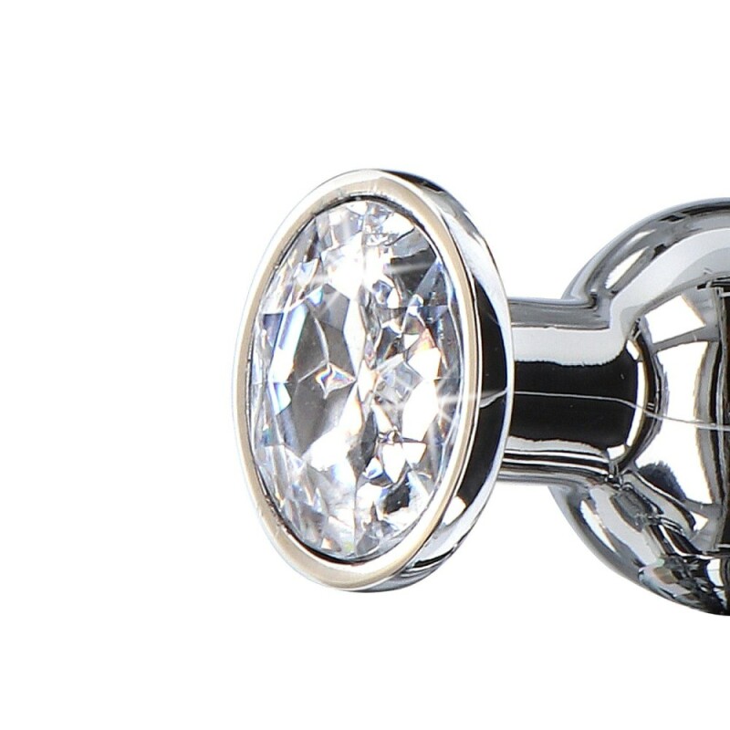 Анальна пробка Toy Joy Diamond Bum Bijou L із кристалом, срібляста, 13 х 4 см - Зображення 4