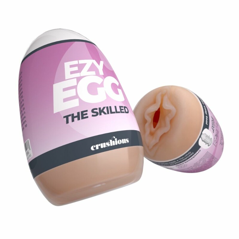 Мастурбатор-яйце Crushious Ezy Egg the Skilled вагіна, бежевий, 8.7 х 5.6 см