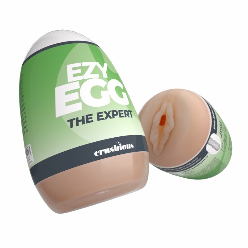 Мастурбатор-яйце Crushious Ezy Egg the Expert вагіна, бежевий, 8.7 х 5.6 см