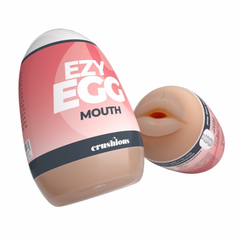 Мастурбатор-яйце Crushious Ezy Egg the Mouth рот, бежевий, 8.7 х 5.6 см