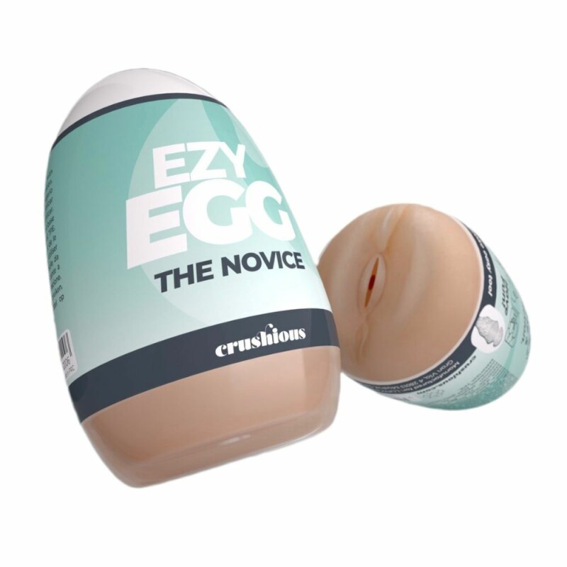 Мастурбатор-яйце Crushious Ezy Egg the Novice вагіна, бежевий, 8.7 х 5.6 см