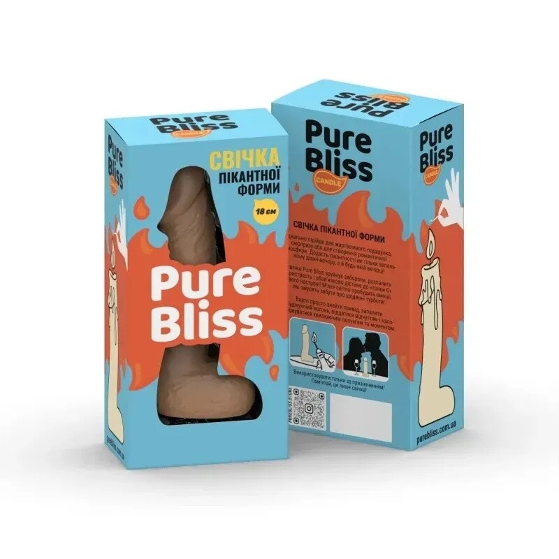 Свічка у формі пеніса Pure Bliss BIG коричнева, 18 х 4.2 см - Зображення 1