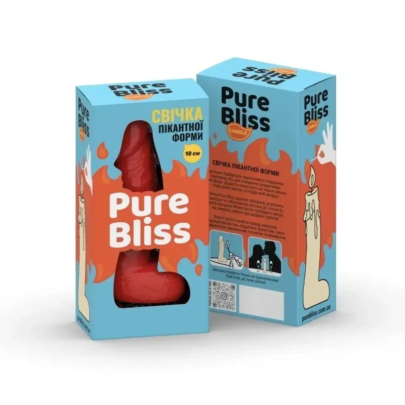 Свічка у формі пеніса Pure Bliss BIG червона, 18 х 4.2 см - Изображение 1
