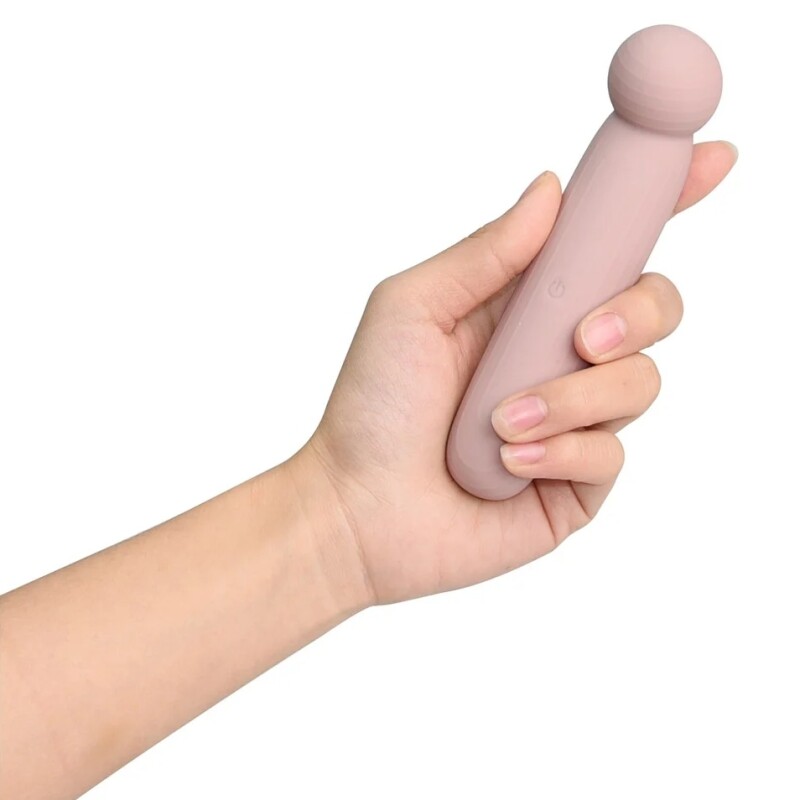 Точковий вібратор Dreamtoys Liv у форматі тревел, рожево-бежевий, 14.5 х 3.2 см - Зображення 2