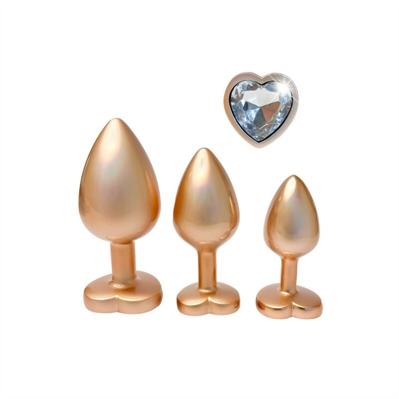 Набір анальних пробок Dream Toys Gleaming Love перламутрово-золоті, 3 шт