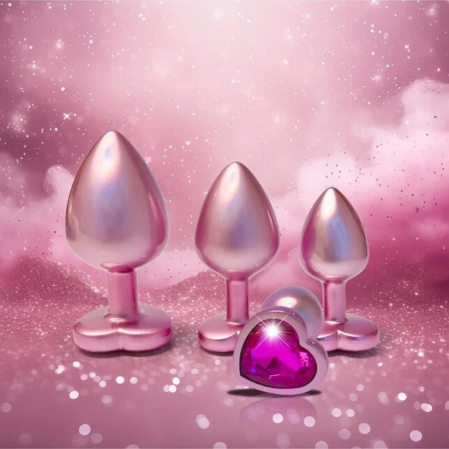 Набір анальних пробок Dream Toys Gleaming Love перламутрово-рожевий, 3 шт - Изображение 3