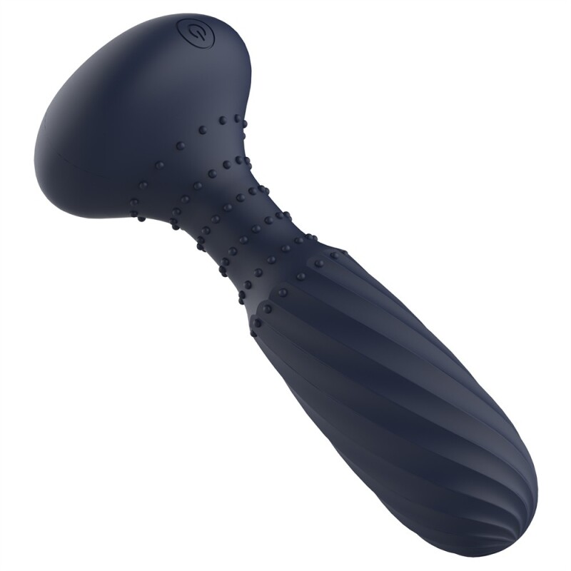 Анальний вібратор з пультом Dream Toys Titan з ротацією, синій, 14.2 х 3.4 см - Зображення 3