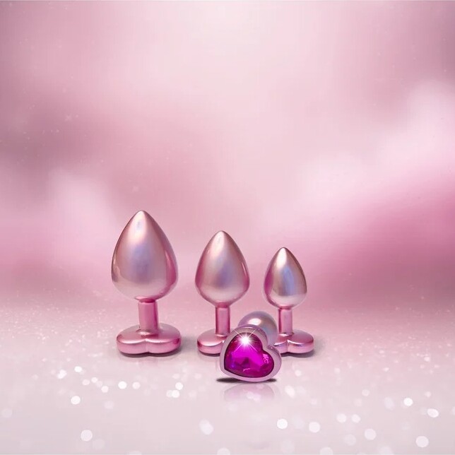 Набір анальних пробок Dream Toys Gleaming Love перламутрово-рожевий, 3 шт - Изображение 4