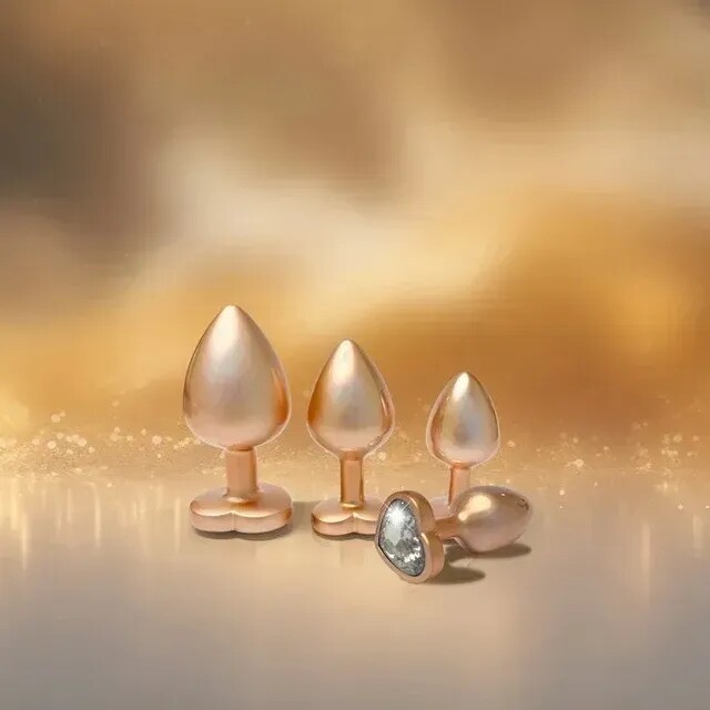 Набір анальних пробок Dream Toys Gleaming Love перламутрово-золоті, 3 шт - Изображение 4